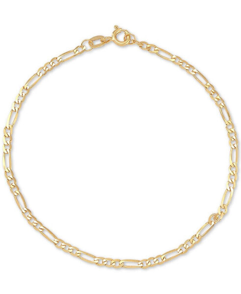 Figaro Link Chain Bracelet in 14k Gold