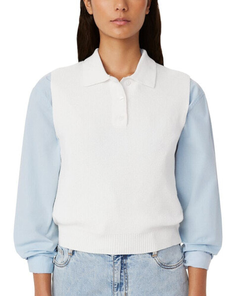 Women's Sleeveless Polo Sweater