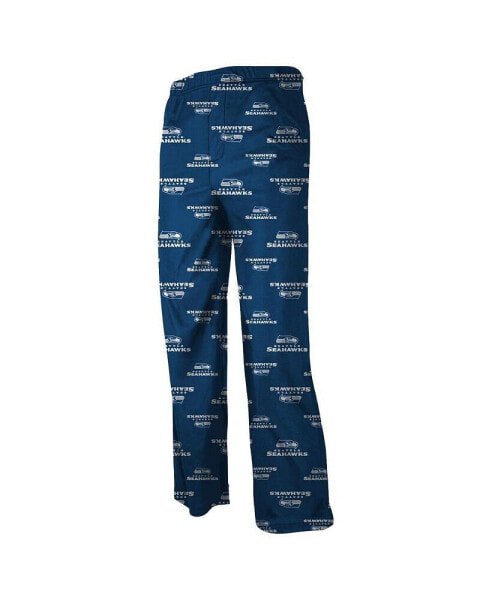 Seattle Seahawks Unisex Preschool Toddler Allover Logo Flannel Pajama Pants - Navy Blue