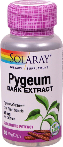 Solaray Pygeum Africanum Bark Extract Экстракт коры африканской сливы 50 мг 60 капсул
