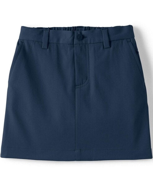 Big Girls School Uniform Active Performance Chino Skort Top of the Knee