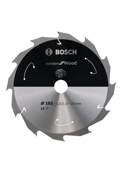 Bosch Kreissägeblatt Standard for Wood 165x20/16x1.5/1.0x12T