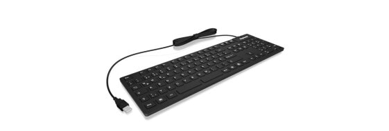 KeySonic KSK-8030IN - Full-size (100%) - USB - QWERTZ - Black