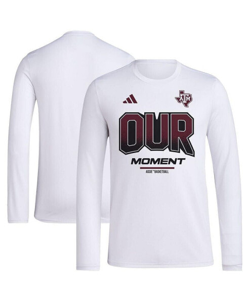 Men's and Women's White Texas A&M Aggies 2024 On-Court Bench Our Moment Long Sleeve T-shirt