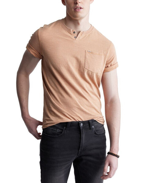 Men's Kadya Relaxed-Fit Heathered Short Sleeve Henley Shirt