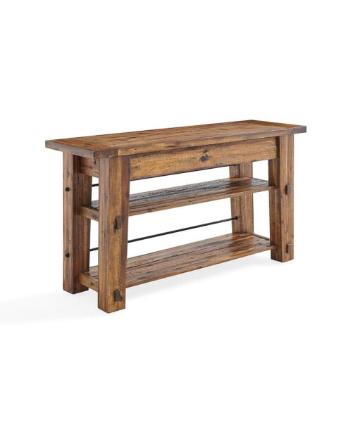 Durango Industrial Wood Console and Media Table with Shelves