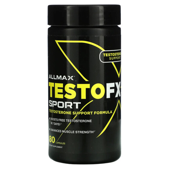 Витамины для мужского здоровья ALLMAX TestoFX Sport, формула для поддержки тестостерона, 80 капсул