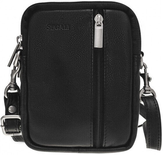 Men´s leather crossbody bag 6032 Black