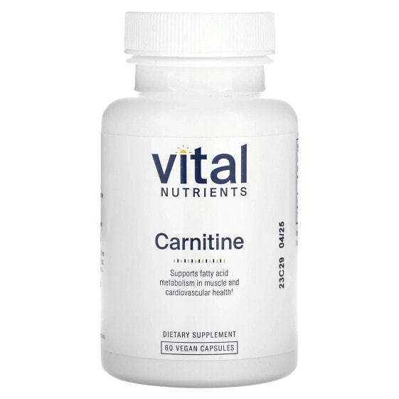 Спортивное питание Vital Nutrients L-карнитин, 60 веганских капсул