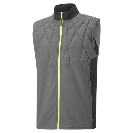 Puma Cloudspun Wrmlbl Full Zip Running Vest Mens Grey Casual Athletic Outerwear