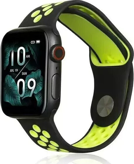 Pasek do smartwatcha Beline Sport Silicone do Apple Watch 42/44/45/49mm czarno-limonkowy black/lime