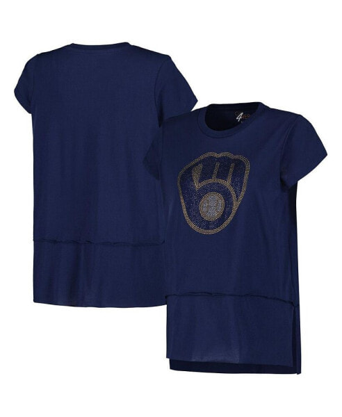 Women's Navy Milwaukee Brewers Cheer Fashion T-shirt