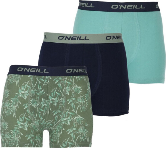 O Neill Męskie Bokserki MEN BOXER LEAVES & PLAIN 3PK