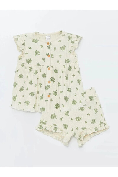 Костюм для малышей LC WAIKIKI LCW Baby Цветочный комплект блузы и шорт 2-в-1