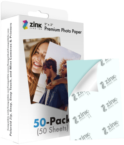 Polaroid Zink Media 2x3" 50 pack - Gloss - 2x3" - Multicolour - 50 sheets - Polaroid Snap - Snap Touch - Zip and Mint Cameras & Printers - 70 g