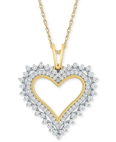 Macy's diamond Heart 18" Pendant Necklace (1/4 ct. t.w.) in 10k Gold