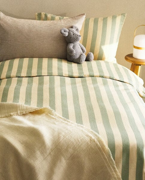 Striped print duvet cover