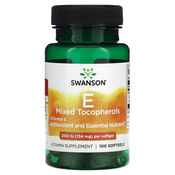 Swanson, Смесь токоферолов с витамином E, 200 МЕ (134 мг), 100 мягких таблеток