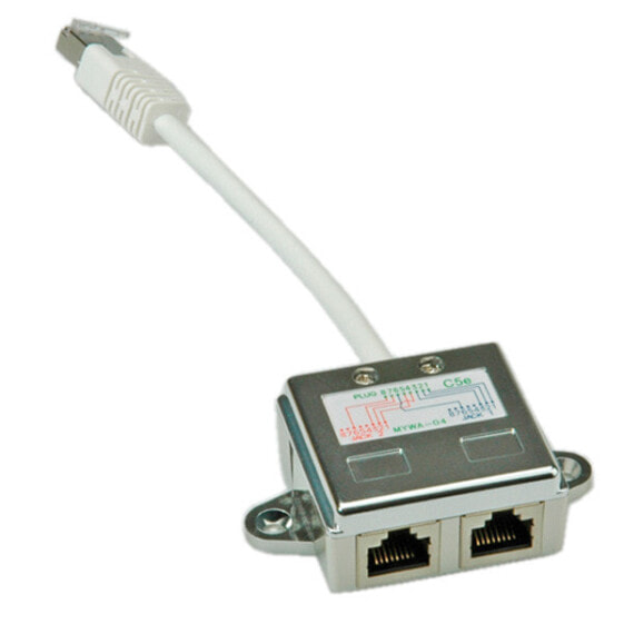 VALUE T-Adapter Cat.5e - shielded - silver - 0.17 m - RJ-45 - RJ-45