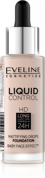 Eveline Liquid Control HD Podkład do twarzy z dropperem nr 030 Sand Beige 32ml