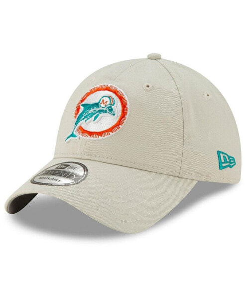 Men's Khaki Miami Dolphins Historic Playmaker 9TWENTY Adjustable Hat