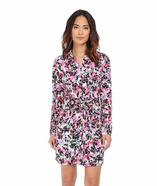 NYDJ Kelsie Printed Shirt Dress with Detachable Fit Solution Size 10 150534