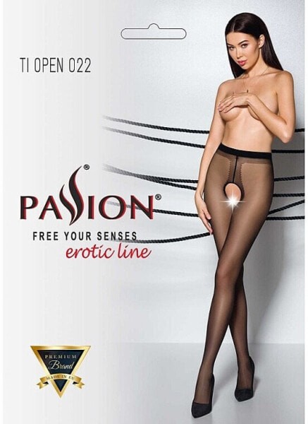 Erotische Strumpfhose mit Ausschnitt Tiopen 022 20 Den black/red - Passion 1/2