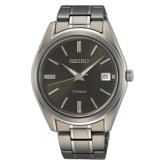 Seiko Herren-Uhr Quarz Titan mit Edelstahlband Silver Quartz