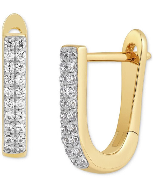 Diamond Oval Hoop Earrings (1/8 ct. t.w.) in 14k Gold-Plated Sterling Silver