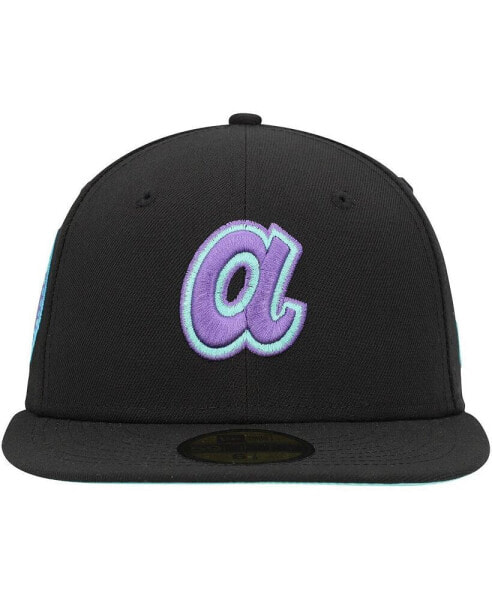 Men's Black Atlanta Braves 1972 MLB All-Star Game Black Light 59FIFTY Fitted Hat