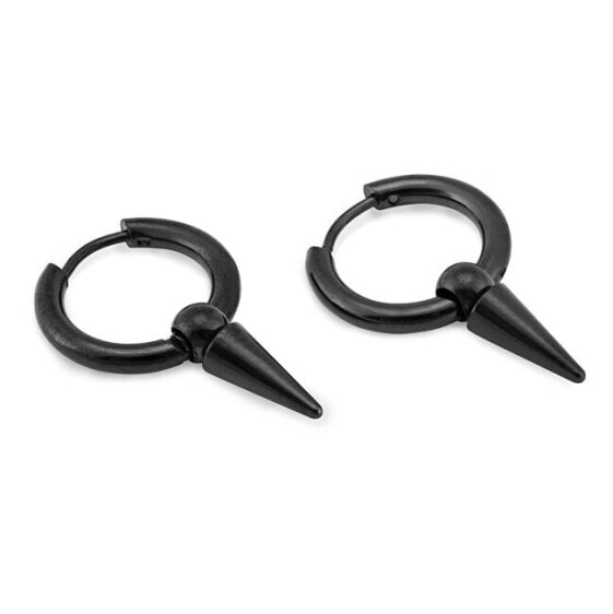 Fashion black round earrings KS-151