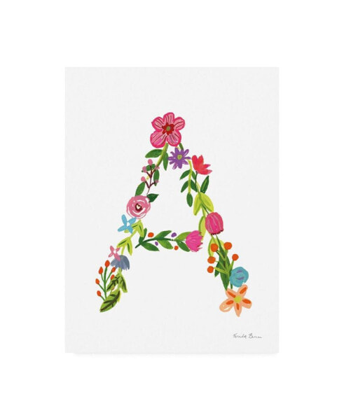 Farida Zaman Floral Alphabet Letter I Canvas Art - 37" x 49"