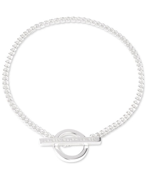 Sterling Silver Logo-Etched Link Bracelet