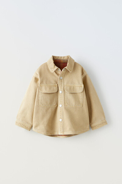 Checked overshirt with lining