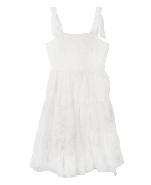 Big Girls Floral Burnout Organza Dress