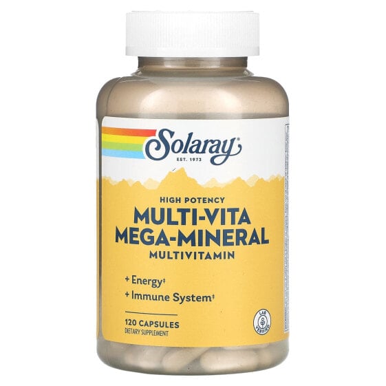 Solaray, High Potency Multi-Vita Mega-Mineral, мультивитамины, 120 капсул