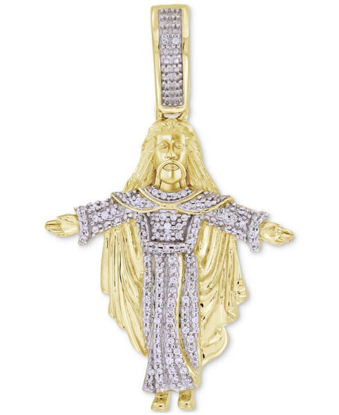 Macy's men's Diamond Christ Figure Pendant (1/5 ct. t.w.) in 10k Gold