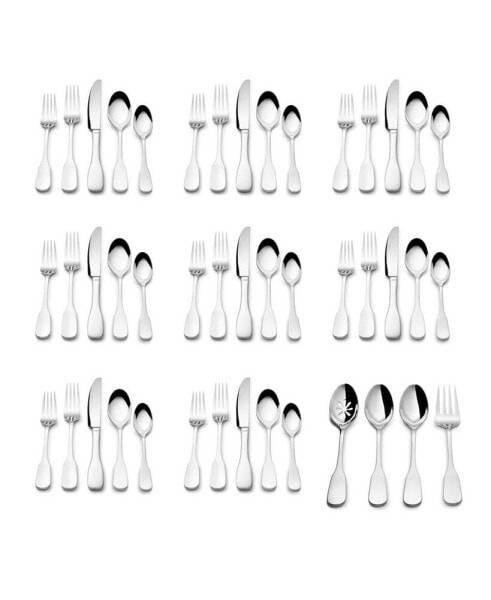Toulon Satin 18/10 Stainless Steel 44 Piece Flatware Set, Service for 8