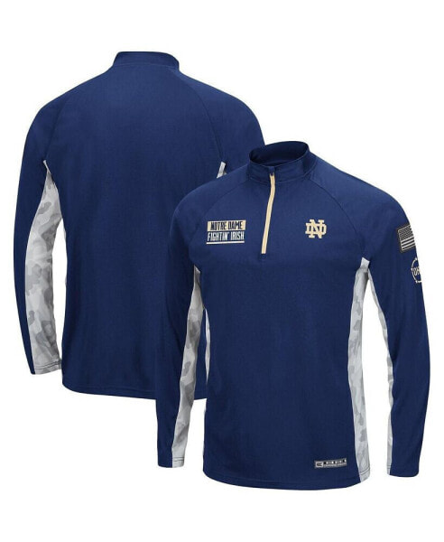 Men's Navy Notre Dame Fighting Irish OHT Military-Inspired Appreciation Snow Cruise Raglan 1/4-Zip Jacket