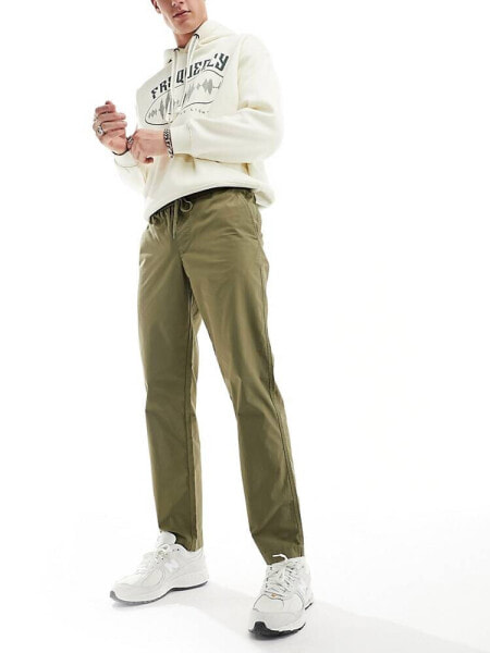 Selected homme drawstring trouser in khaki