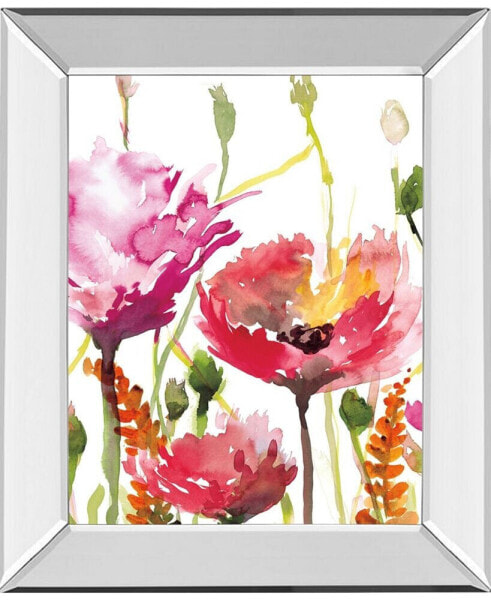 Blooms and Buds by Rebecca Meyers Mirror Framed Print Wall Art - 22" x 26"