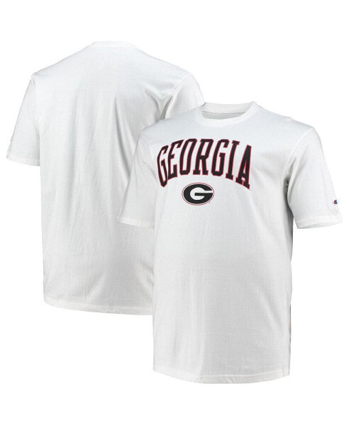 Men's White Georgia Bulldogs Big and Tall Arch Over Wordmark T-shirt