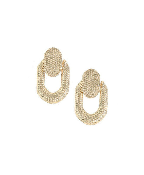 Women's White Dented Drop Earrings