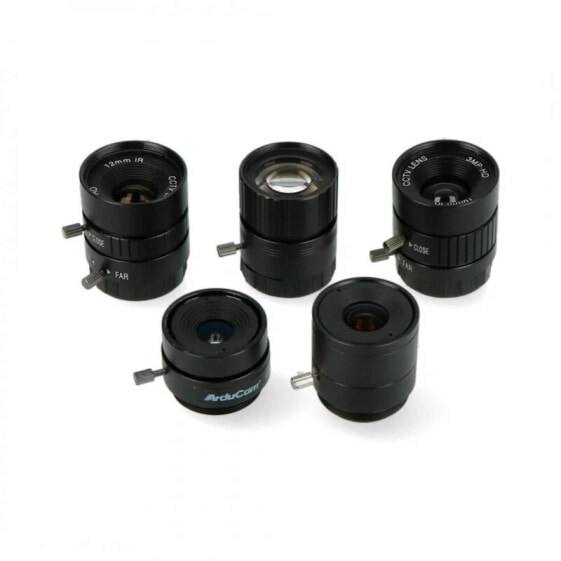 Set of CS Mount lenses 6-25mm - for Raspberry Pi camera - 5pcs - ArduCam LK004