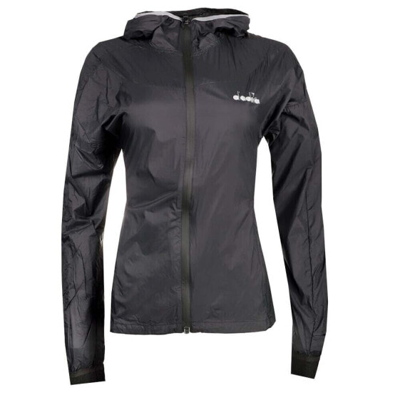 Diadora Be One Full Zip Running Jacket Womens Black Casual Athletic Outerwear 17