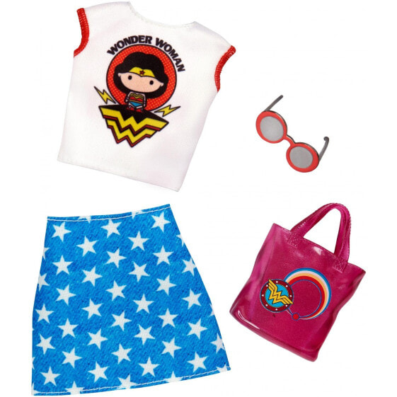 Одежда для кукол Barbie футболка, юбка, сумка, очки