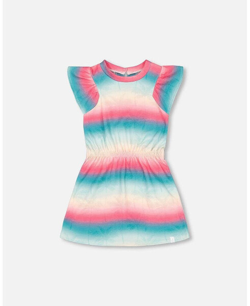 Girl French Terry Dress Printed Tie Dye Waves - Toddler Child