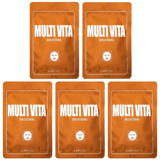 Multi Vita Brightening Beauty Sheet Mask Set, 5 Sheets, 0.84 fl oz (25 ml) Each