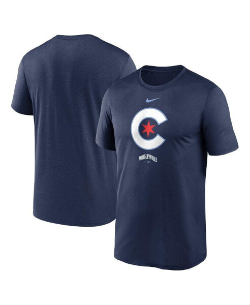 Men's Navy Chicago Cubs City Connect Logo T-shirt