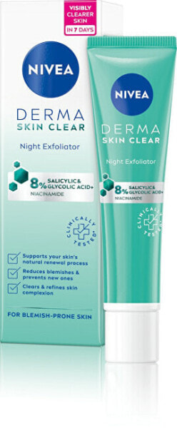 Night exfoliating skin peeling Derma Skin Clear (Night Exfoliator) 40 ml